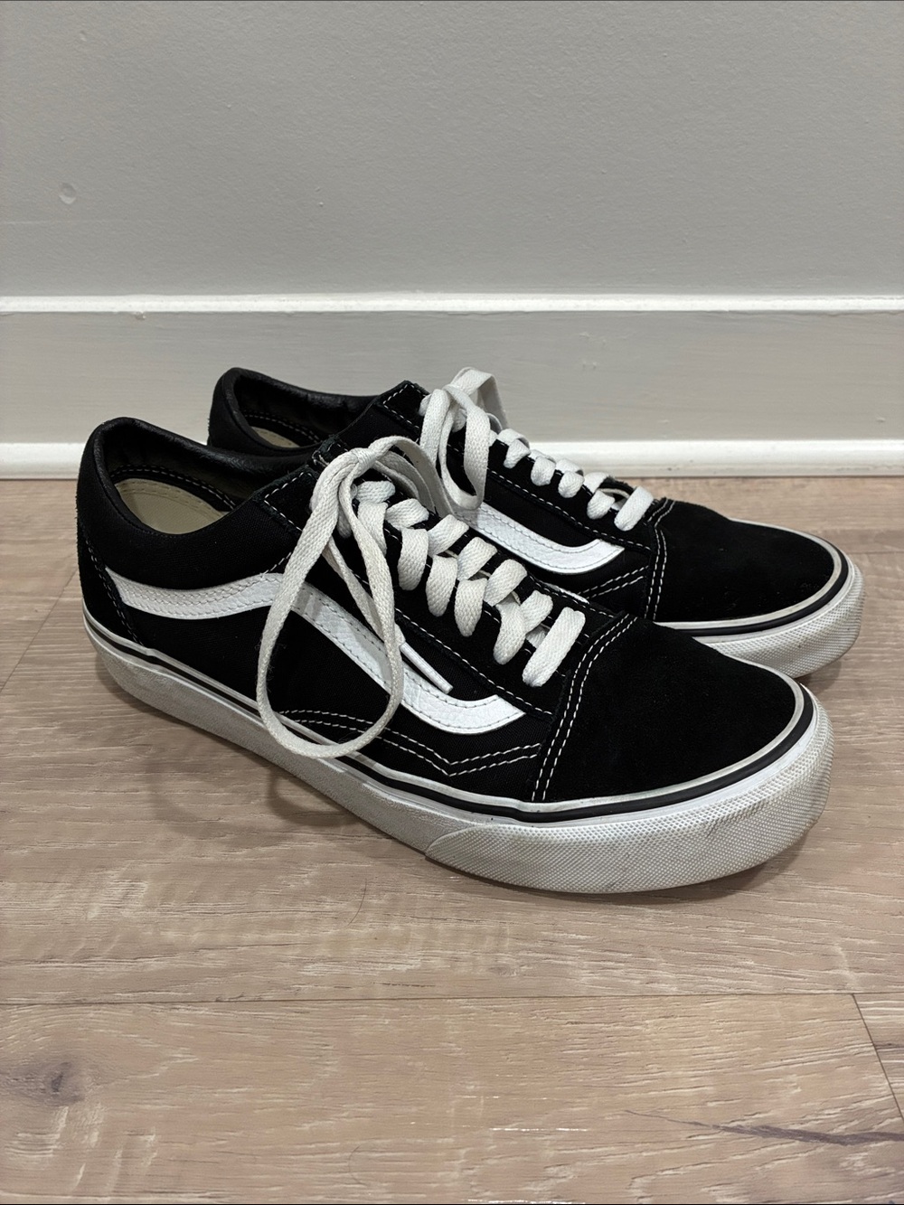 Vans Black & White Low-Top Skate Sneakers